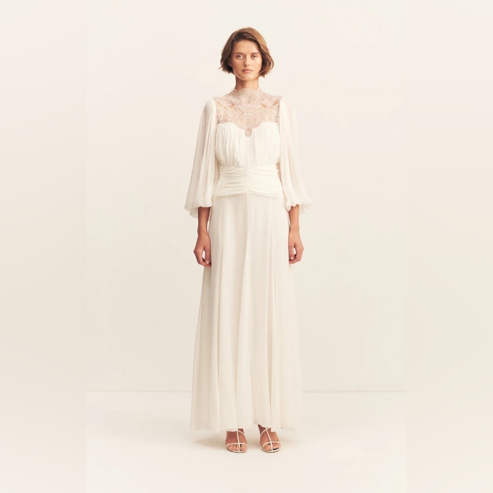Emory Lace Long Sleeve Maxi Dress - Ivory